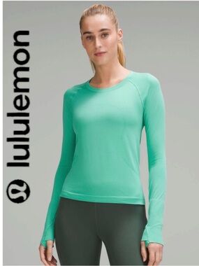 Swiftly Tech long-sleeve shirt 2.0 * race length in paradise green size 8